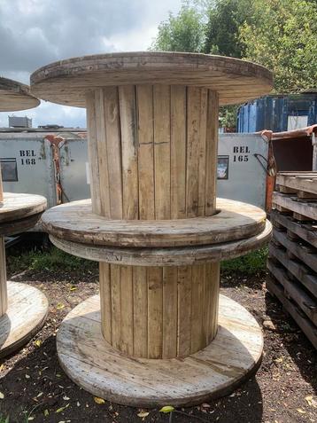 Houten haspel, tafel, statafel, festivaltafel 150cm x100 cm  beschikbaar voor biedingen