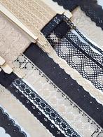 Ruim 50 meter vintage zwart ecru zeer mooi kant en broderie, Ophalen of Verzenden, Nieuw