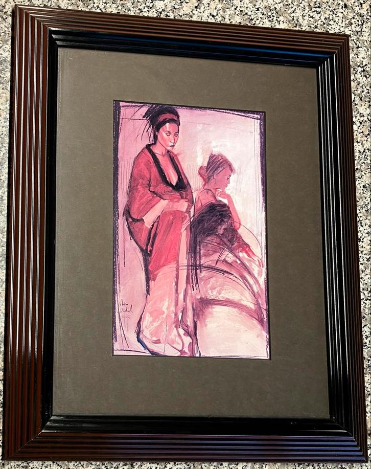 Nico Vrielink reproductie in lijst 60x50 cm, Antiek en Kunst, Kunst | Tekeningen en Foto's, Ophalen