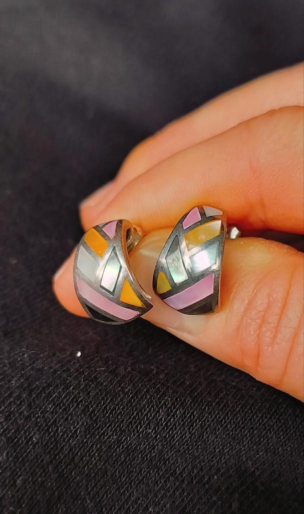 Zilveren oorbellen, Sieraden, Tassen en Uiterlijk, Oorbellen, Zo goed als nieuw, Zilver, Blauw, Ophalen of Verzenden