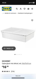 IKEA Sockerbit Opbergbak met Deksel - Wit, Huis en Inrichting, Ophalen of Verzenden, Zo goed als nieuw