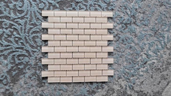 Mozaiek tegels glas beige 3 dozen, Doe-het-zelf en Verbouw, Tegels, Nieuw, Wandtegels, Overige materialen, 20 tot 40 cm, 20 tot 40 cm
