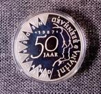 50 Gulden Munt 1987 - 50 Jarig Huwelijk Bernhard en Juliana, Koningin Beatrix, Zilver, Ophalen of Verzenden, Losse munt