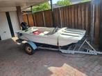 Bootje met motor en trailer, Watersport en Boten, Ophalen, Gebruikt, Overige typen, Motorboot