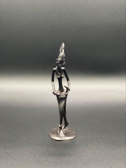 Gesigneerd Afrikaans brons – Moeder met kind – 20 cm, Antiek en Kunst, Antiek | Koper en Brons, Brons, Ophalen of Verzenden