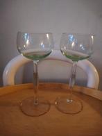 Twee wijnglazen anna glas uranium glas, Ophalen of Verzenden