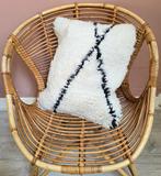 Berber kussen Azilal Marokkaans puur wol 50 x 40 cm, Nijmegen, Wit, MyWool&, Nieuw