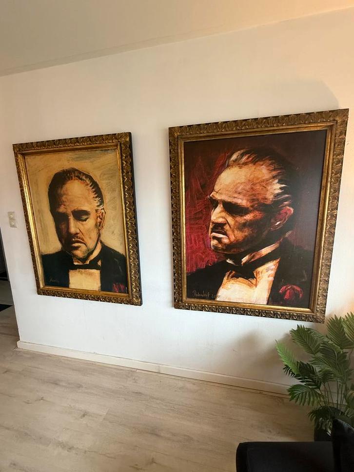 PETER DONKERSLOOT - GODFATHER + Kostbare Lijsten, Antiek en Kunst, Kunst | Schilderijen | Klassiek, Ophalen of Verzenden