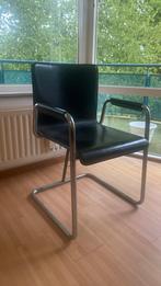 Vintage buisframe stoel zwart leder, Ophalen