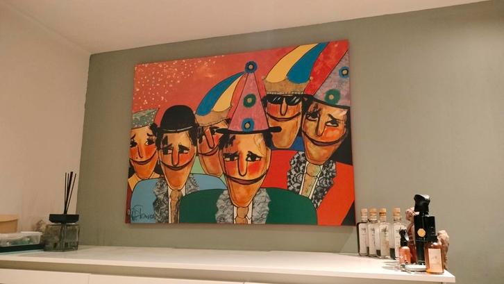 Rob Franssen Zeefdruk met Bladgoud 120cm x 100cm., Antiek en Kunst, Kunst | Schilderijen | Klassiek, Ophalen of Verzenden