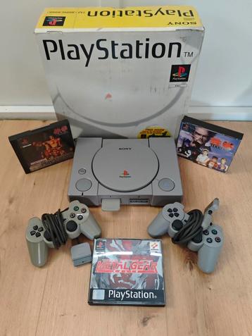 Playstation compleet gereinigd 1 in doos met 3 top titels! beschikbaar voor biedingen