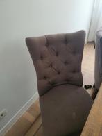 6 eetkamerstoelen van dubbelman design. Kleur lichtbruin, Huis en Inrichting, Ophalen, Gebruikt, Bruin, Stof