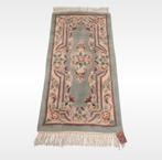 Aubusson blue grey roses tapijt Renaissance wol 62x123cm, Gebruikt, 100 tot 150 cm, Crème, .