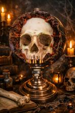 Aardbol met schedel - Apocalyps, Antiek en Kunst, Ophalen of Verzenden