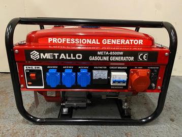 Metallo benzine generator META-8500W aggregaat op voorraad !