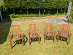 4 Hardhouten Stapelbare Stoelen tuin, Tuin en Terras, Tuinstoelen, Ophalen, Zo goed als nieuw, Hout, Stapelbaar