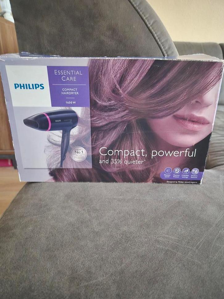 Philips föhn, compact model, 1600 watt, Sieraden, Tassen en Uiterlijk, Uiterlijk | Haarverzorging, Zo goed als nieuw, Föhn of Haardroger