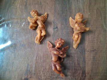 3 nostalgische kerstengeltjes / engeltjes / van was gemaakt  beschikbaar voor biedingen