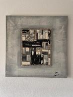 Twee Abstracte Schilderijen, Gesigneerde Kunstwerken, Uniek, Ophalen