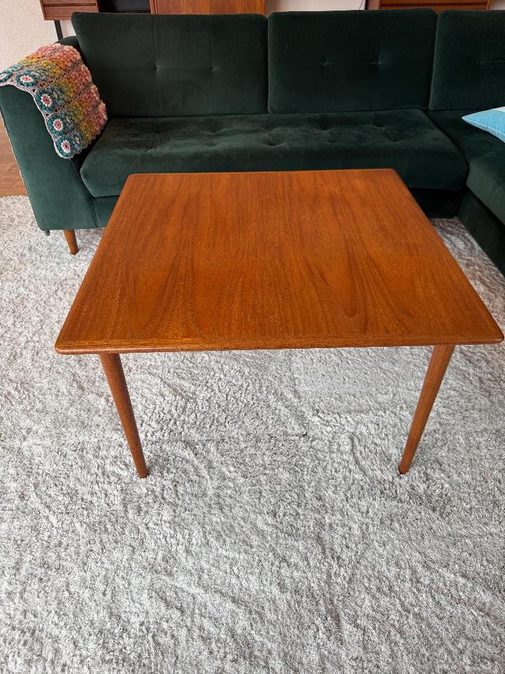 original mid-century coffee table salontafel 80x80cm, Huis en Inrichting, Tafels | Salontafels, Gebruikt, Minder dan 50 cm, 50 tot 100 cm