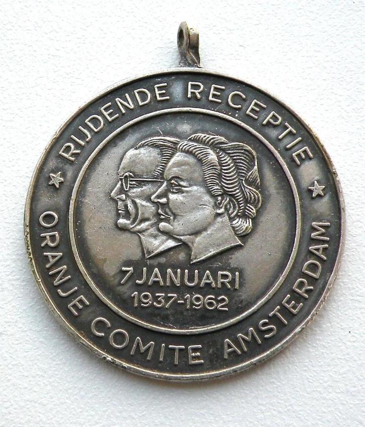 Historiepenning 1962 Koningin Juliana en Prins Bernhard, Postzegels en Munten, Penningen en Medailles, Overige materialen, Nederland