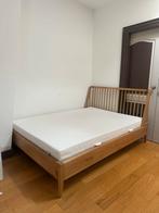 op maat gemaakt bedframe van massief eikenhout 140x200, Ophalen, Tweepersoons, 140 cm, Zo goed als nieuw