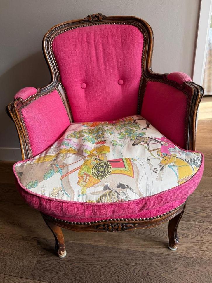 Stoel, Huis en Inrichting, Stoelen, Zo goed als nieuw, Eén, Hout, Stof, Overige kleuren, Ophalen