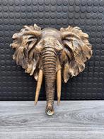 olifantenkop voor aan de muur (goud/zwart) 40x40cm/Nieuw!, Verzamelen, Beelden en Beeldjes, Ophalen of Verzenden, Nieuw, Dier