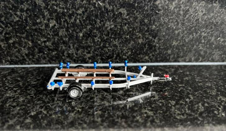 Resin bouwpakket boot trailer aanhanger aanhangwagen 1:87 HO, Hobby en Vrije tijd, Modelauto's | 1:87, Nieuw, Overige merken, Verzenden