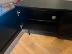 Zwarte tv meubel, Huis en Inrichting, Kasten | Ladekasten, Ophalen, 150 tot 200 cm, Zo goed als nieuw, 3 of 4 laden