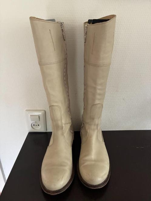 zgan leren Walk in the Park laarzen mt.39 € 22,00, Kleding | Dames, Schoenen, Zo goed als nieuw, Hoge laarzen, Beige, Ophalen of Verzenden
