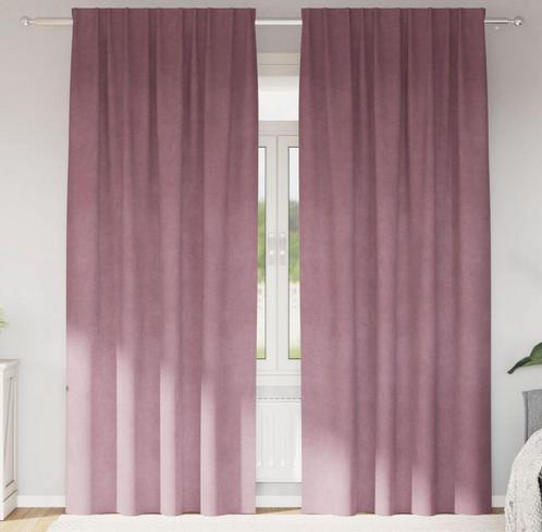 Prachtige fluweel gordijn 140 x (175-225- 245-260 cm) roze, Huis en Inrichting, Stoffering | Gordijnen en Lamellen, Zo goed als nieuw