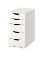 IKEA ALEX ladeblok + tafelblad + 5 poten wit, Huis en Inrichting, Kasten | Ladekasten, Ophalen, Minder dan 50 cm, 5 laden of meer