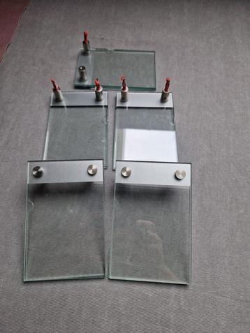 5x glazen naambord of huisnummerbord. beschikbaar voor biedingen