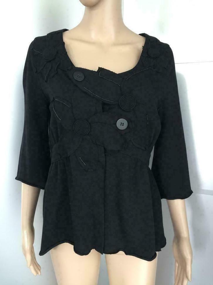 D287 Didi maat S=36 zwart fijn-gebreid vest katoen vestje, Kleding | Dames, Truien en Vesten, Zo goed als nieuw, Maat 36 (S), Zwart