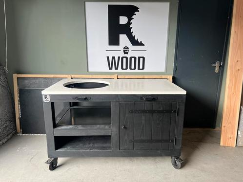 Douglas houten buitenkeuken (S) met massief wit betonblad!, Tuin en Terras, Houtskoolbarbecues, Nieuw, Met accessoires, Ophalen of Verzenden