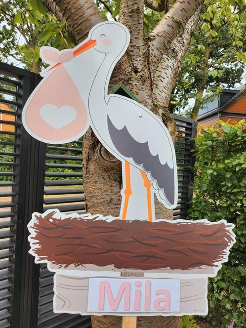 Geboortebord ooievaar, nijntje, Baby in ei of ander bord, Kinderen en Baby's, Kraamcadeaus en Geboorteborden, Ophalen
