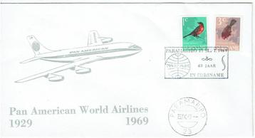 Suriname 1969 40 jaar PANAM vluchten vliegtuig vogels beschikbaar voor biedingen