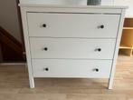 HEMNES Ladekast 3 lades, wit gebeitst, 108x96 cm, Huis en Inrichting, Ophalen, 100 tot 150 cm, Zo goed als nieuw, Met lade(s)