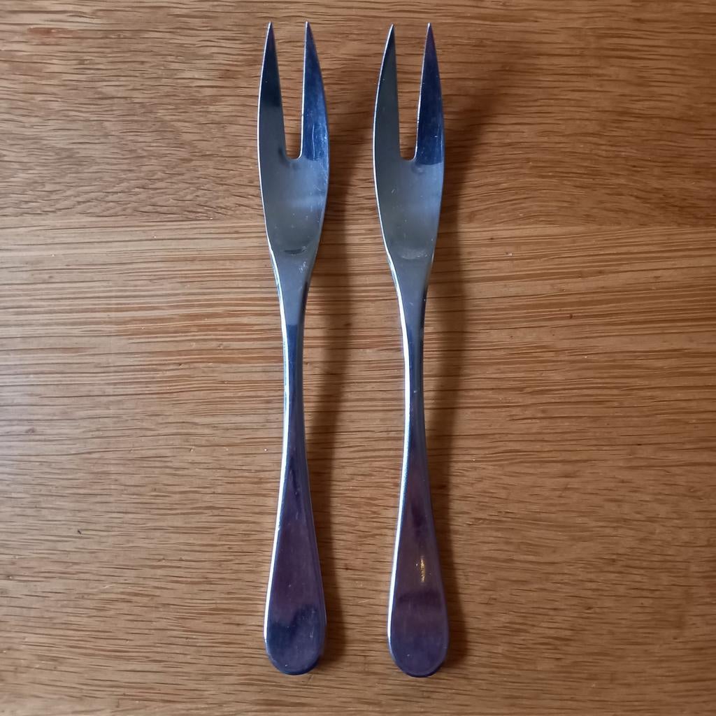 2 Vleesvorken Wilkens "Fjord" 18/8, Huis en Inrichting, Ophalen of Verzenden, Rvs of Chroom
