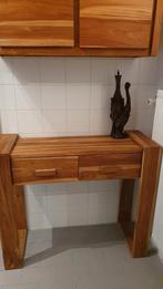 Indonesisch Sidetable handmade, Ophalen, Teakhout, Zo goed als nieuw, 25 tot 50 cm
