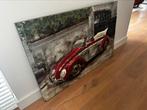 Schilderij 3D rode auto metaal, Huis en Inrichting, Woonaccessoires | Schilderijen, Tekeningen en Foto's, Ophalen, Zo goed als nieuw
