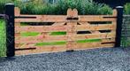 Houten Landhek - boerenhek-hekwerk-poort-Douglas, Tuin en Terras, Ophalen, Met poort, Nieuw, Tuinhek