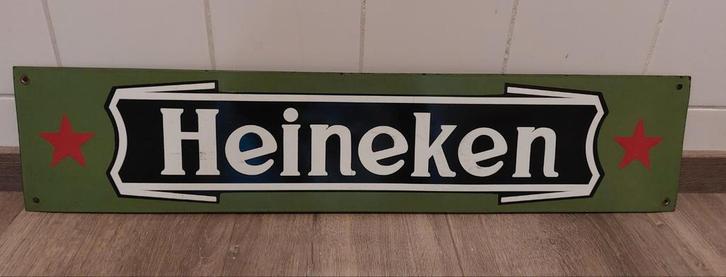 Heineken emaille bord., Verzamelen, Biermerken, Gebruikt, Reclamebord, Plaat of Schild, Heineken, Ophalen of Verzenden