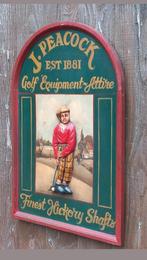 Vintage J. Peacock Golf Reclamebord - Jaren 60, Antiek en Kunst, Antiek | Wandborden en Tegels, Ophalen of Verzenden