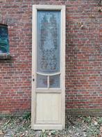 257hx70br Hoge smalle deur met prachtig geetst glas, bloemen, Ophalen