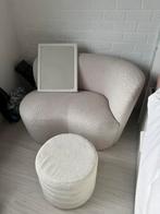 Woood fauteuil + teddy poef en spiegel, Huis en Inrichting, Ophalen, Eenpersoons, 75 tot 100 cm, Zo goed als nieuw