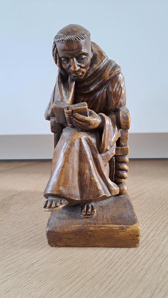Stenen beeld van een lezende monnik, Antiek en Kunst, Kunst | Beelden en Houtsnijwerken, Ophalen