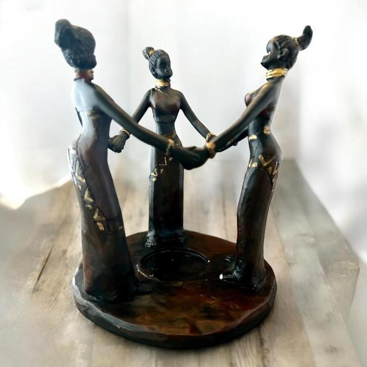 Haars Afrikaanse Dansende Vrouwen., Verzamelen, Beelden en Beeldjes, Zo goed als nieuw, Mens, Ophalen of Verzenden