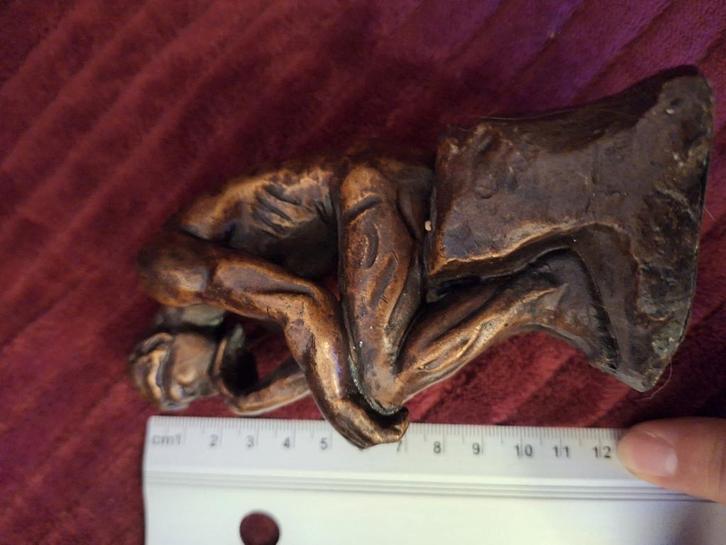 Bronzen miniatuur De Denker van Rodin, Antiek en Kunst, Kunst | Beelden en Houtsnijwerken, Ophalen of Verzenden